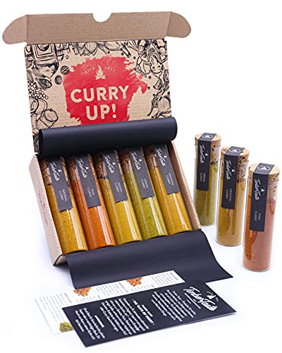 Indische Gewürze Geschenkset | 5x Curry Gewürzmischung | Ostern Geschenke für Männer & Frauen | Besonderes Ostergeschenk für Erwachsene | Curry Set Genusspaket Geschenk für die Küche