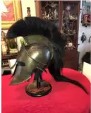 Mittelalter 300 Spartan Helm King Leonidas Armor Helm mit schwarzer Feder und Ständer SCA LARP