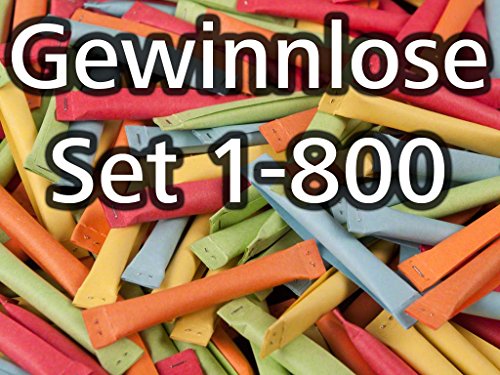 Sicherheitslose, geklammert, bunt gemischt, Set 1-800