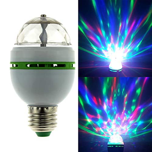 OSALADI RGB LED rotierende Disco Party Glühbirne mit E27 Schraubenbasis Blitzlampe Mehrfach wechselnde Farbe Kristall Bühnenlicht (grüner Gummi)