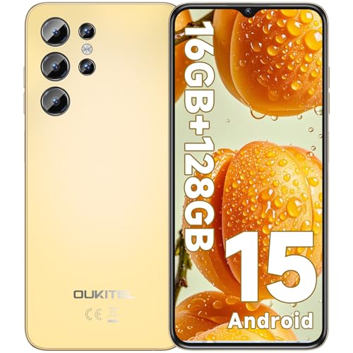 OUKITEL C1 Android 15 Smartphone Ohne Vertrag, 16GB+128GB /1TB Handy Günstig, 6.52" HD+ Handy Ohne Vertrag,5150mAh Simlockfreie Handys, 13MP+5MP, Dual 4G SIM 3 Steckplatz/Fingerabdruck/OTG/3.5mm Jack