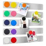 Magnettafel, Pinnwand Board 5 Stück Edelstahl Memo Board Starke Selbstklebende Magnetische Pinnwandstreifen mit 10 Magnetknöpfen für Büro Küche Wohnung Kalender Fotos