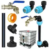 IBC Tank Schwanenhals, IBC Schwanenhals 3/4" Auslaufhahn, IBC Container Adapter S60x6, IBC Adapter Tank Ventil Auslaufhahn Wasserhahn, IBC Wasserhahn Verbinder Zubehör für Regentonne, Tank, Öltank