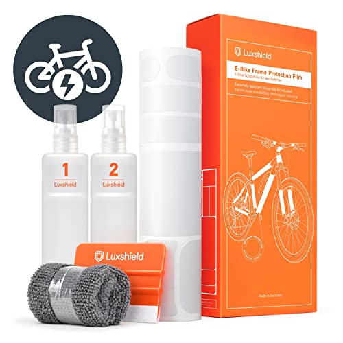 Luxshield E Bike Lackschutzfolie für eBike, Pedelec, Elektro Fahrrad, E-Bike, MTB etc. - 21-teiliges Rahmen-Set gegen Steinschlag - Matt & selbstklebend