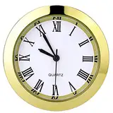 HICARER 1-1/2 Zoll (37 mm) Runde Uhr aus Quarzuhr mit Römischen Ziffern, für 35 mm Durchmesser (Gold Lünette)