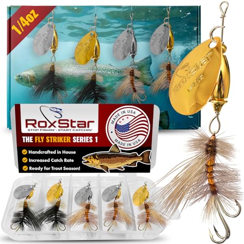 RoxStar Fly Strikers bewiesen landesweit, um jeden Spinner zu Angeln, handgebunden in den USA, vielseitiger Angelspinner Aller Zeiten. Forelle, Barsch, Stahlkopf, stoppen Sie das Angeln – fangen Sie
