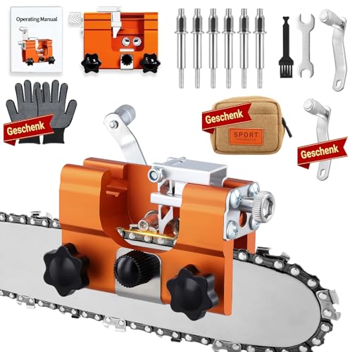 [Neues Upgrade]KettensäGe SchäRfgerä KettensäGenschäRfer Handkurbeln Kit Mit 6 SchäRfköPfen KettensäGen FüR 8–22 Zoll SäGekettenschäRfer-ZubehöR FüR Lumberjack, Gardener, Diy Craftsman