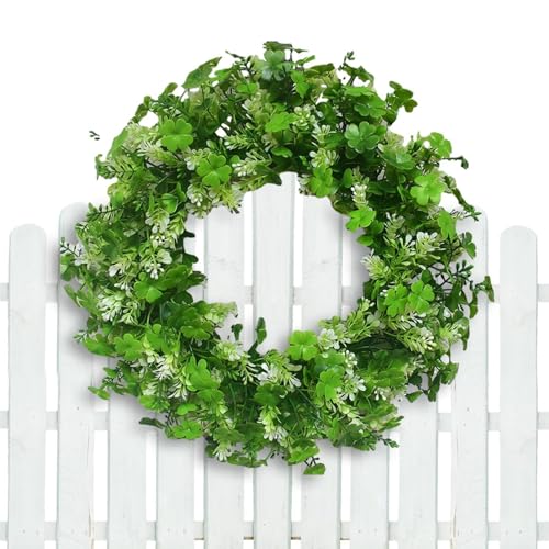 St. Patrick's Day Grüner - Künstlicher Schamrockkranz, Home Wall Decor | Schamrock -Türkranzkelebration, Haustürdekoration, Festliche Schamrock -Kranzschild für die Heimatkultur der iris