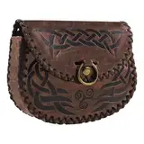 JTgugu Wikinger Gürteltasche mit Nordisch GepräGte Vintage Mittelalter Kunstleder Seitentasche Mittelalterliche Kunstledertasche Tragbare Hüfttasche Piratenkostüm Zubehör für Herren Damen Kinder