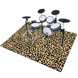 120 x 80 cm Hochwertiger Schlagzeugteppich | Professionelles rechteckiges Elektronisches Jazz Schlagzeug Kit für Bass Drum Snare Drum und andere Instrumente Teppich | Rutschfeste Schallschutzteppich