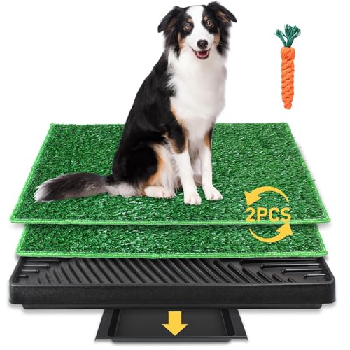 BRIAN & DANY Hundetoilette, Hundeklo Hundetoilette Balkon Trainingsunterlage mit 2X Hunde Pinkelmatte und Auffangschale für Drinnen und Draußen, 63 X 51 cm