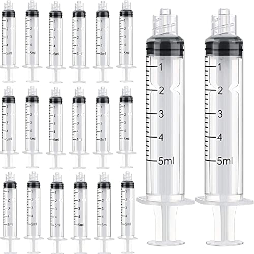 30 Stück 5ml Luer Lock Spritze,Einzeln Steril Versiegelt 5 ml Kunststoff Luer-Lock Spritze Ohne Nadel, Für Wissenschaftliche Laboratorien, Epoxidharz, Handwerk, Fütterung von Haustieren (5 ml)