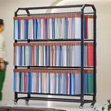 Verstellbares Stoffrollen-Aufbewahrungsregal mit Rädern, mobiler Textil-Präsentationsständer für Vinyltapeten und Fensterfolie, platzsparende Nizierung für Handwerks- und Stoffgeschäfte