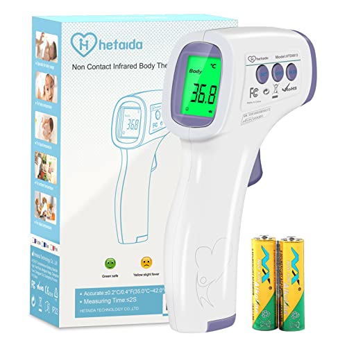 Fieberthermometer Kontaktlos Infrarot Stirnthermometer für Baby Erwachsene Kinder, Digital Thermometer Fieber mit Genaue Ablesungen, Fieberalarm, LCD Anzeige, 50 Speicherfunktion