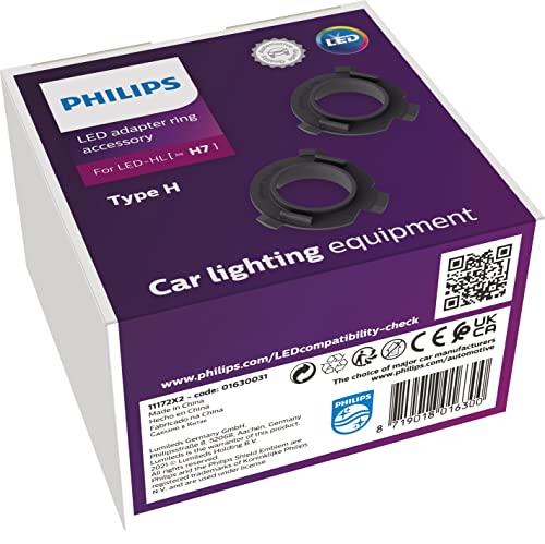 Philips automotive lighting Adapter-Ring H7-LED Typ H, Lampenhalterung für Philips Ultinon Pro6000 H7-LED, schwarz