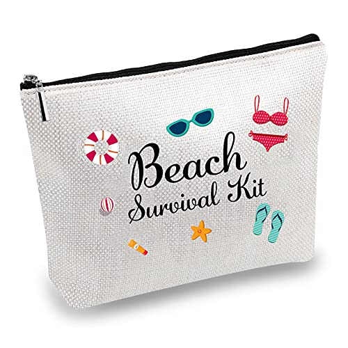 CREATCABIN Leinwand Make Up Taschen Bedruckte Kosmetik Strand Survival Kit Tasche DIY Handwerk Multifunktionstaschen Mit Reißverschluss Kulturbeutel Für Krankenschwester Schlüssel Headset 18x25cm