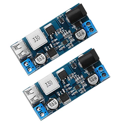 Hailege 2pcs 24V/12V bis 5V/5A Power Module DC-DC Step-Down Netzteil Konverter mit USB-Anschluss