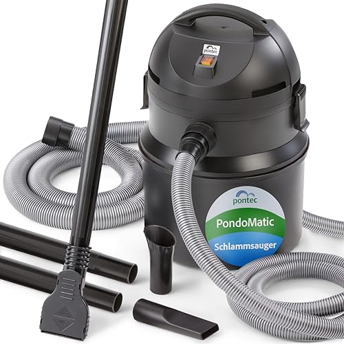 Pontec 50754 PondoMatic 1400 W, 3000 l/h, Kompakt - Teichschlamm-Sauger zur einfachen und effektiven Säuberung von Gartenteich, Schwimmteich, Fischteich, Pool, Bunt