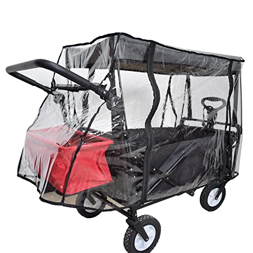 YANILL Regenschutz für Bollerwagen Kinder, Regenverdeck Regenabdeckung Transparent für Handwagen Faltbare Strand RegenschutzhüLle Verdeck für Bollerwagen Zubehör Wasserdicht