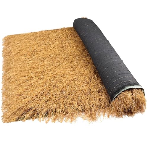 Feuerfestes Künstliches Strohdach, Tiki Bar Synthetische Palmdach Paneele Palmschindel Palmenstrohüberdachung Wasserdicht Entenhausen Gras Heuballen Partydekoration(Size:1x3m(3.2x9.8ft),Color:yellow)