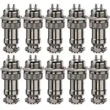 CLDIY GX16 2 Pins Panel Metallmontage Rund Metall Aviation Stecker Adapter Männlich Weiblich Steckdose (10 Stücke)