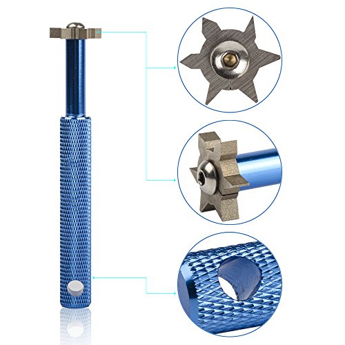 Beehive Filter Rillenschärfer mit 6 Köpfen – Golf Club Rillenschärfer-Werkzeug und Reiniger für alle Eisen, Pitching-, Sand-, Lob-, Gap- und Approach-Wedges und Utility-Schläger, blau