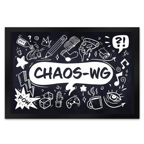 speecheese Fußmatte XL in 40x60 cm mit Chaos WG Motiv - mit vielen witzigen Comicdesigns für außergewöhnliche Wohngemeinschaften und Studentenbuden voller Chaoten und Studentenklischees
