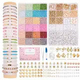 JHWELRG 12000+ Matte Perlen für Armbänder Selber Machen,Mit Mini-Glasperlen,Holzperlen,Buchstaben Beads & Zubehör,Geschenk für Erwachsene & Kinder DIY Schmuck Freundschaftsarmbänder & DIY Basteln