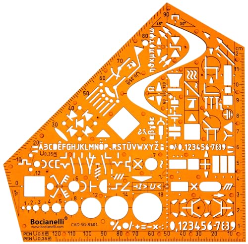Elektriker Schablone - Elektroniker Schablone - Elektro Schablone für Technisches Zeichnen - Zeichenschablone Elektrotechnik - Zeichenwinkel Elektrotechnik - Elektroinstallation Schablonen
