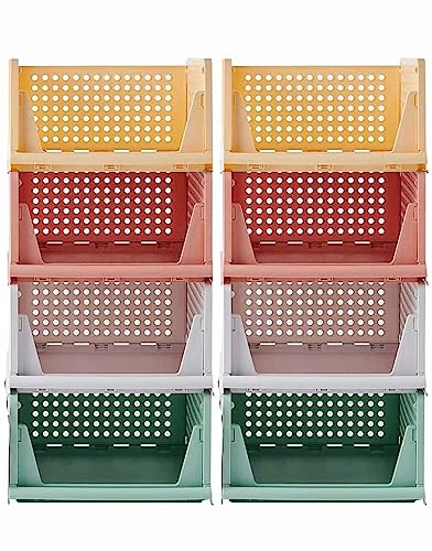 RMAN 8er Set Kleiderschrank Organizer Schrank Organizer Schubladenbox Stapelbare Aufbewahrungsboxen Faltbaren Plastik Ordnungssystem Trennwand Regal für Schlafzimmer, Kleidung, Küchen, Bad, Büro