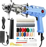 Tufting Gun 2 in 1, Aomdom Pistole Tufting Gun 5-40 Schritte Tufting Gun Kit 7-21 mm Elektrische Tufting Machine für Handwerk Teppich Kleidung DIY Geschenk