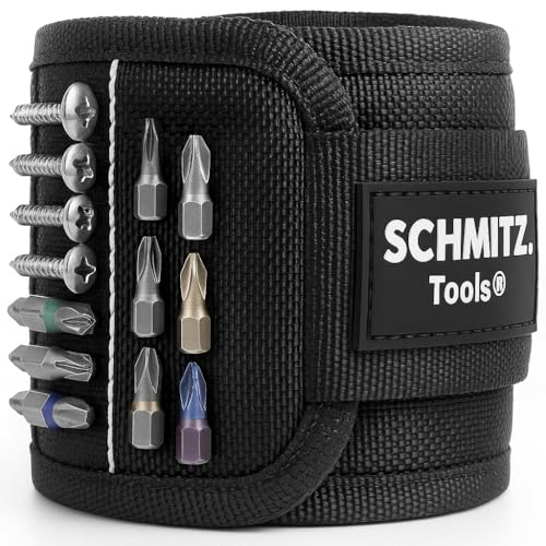 SCHMITZ.Tools Geschenke für Männer - Vatertagsgeschenk für Papa - Magnetarmband für Handwerker mit 15 starken Magneten - Gadget Vatertag - Männergeschenke - Geschenk Vater - Männertag