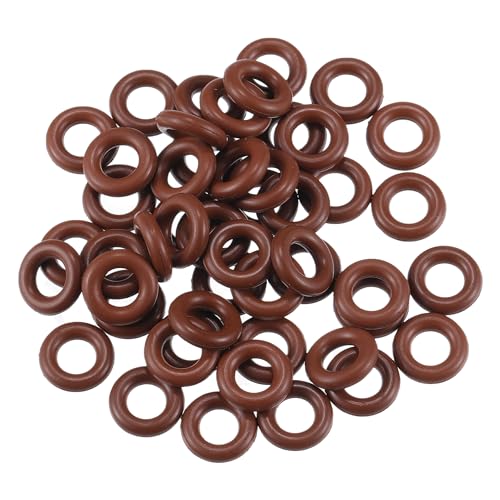 Motoforti Universelle O-Ring-Dichtung, Dichtungsersatz für Sanitär-reparaturen an Autos und Lastwagen, 5 mm ID x 2,5 mm CS, FKM-Gummi, braun, 50 Stück