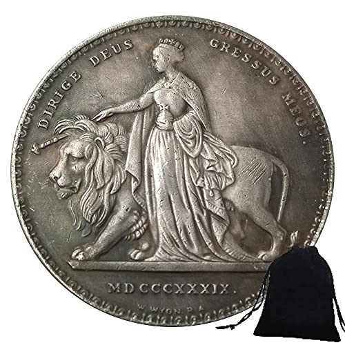 YunBest United Kingdom Old Coins – British Old Silver Coin-Old UK Coin Collecting – 1839 Queen Victoria Münze – Unzirkulierter Zustand BestShop