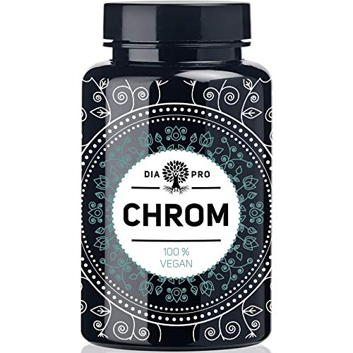 DiaPro® Chrom 365 Stück Hochdosierte Chrom-Tabletten mit 200 mcg Chrom pro Tablette zur Aufrecht­erhaltung eines normalen Blutzuckerspiegels aus Chrom-Picolinat Jahresvorrat 100% Vegan Laborgeprüft