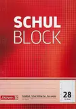 Brunnen 1052528 Schulblock / Notizblock (A4, 50 Blatt, kariert, mit Randlinien, Lineatur 28, gelocht, kopfverleimt, 70 g/m²)