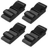 Gepäckgurte für Koffer – Grau, 4er-Pack – Premium-Nylongurte zur Gepäcksicherung – Längenverstellbar 1 – 2 Meter – von BlueCosto