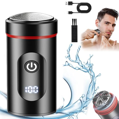 Elektrischer Mini Rasierer, 8 * 3cm 7000rpm Mini Portable Electric Shaver IPX7 Wasserdicht 90 Tage Längere Nutzung für Zuhause, Auto, Reisen