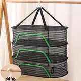 Audflay Hanging Drying Net with Zipper,Drying Net Herbs,Mesh Drying Net,Foldable Herb Dryer with Zippers,for Driing Seeds Fish Vegetable Fruit Herbs (Routine)