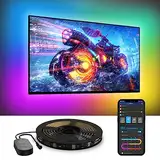 Govee TV LED Hintergrundbeleuchtung, RGBIC TV LED Strip für 55-65 Zoll Fernseher, 3,8 M Intelligente LED Streifen mit Bluetooth & WLAN Steuerung, Funktioniert mit Alexa & Google Assistant, Musiksync