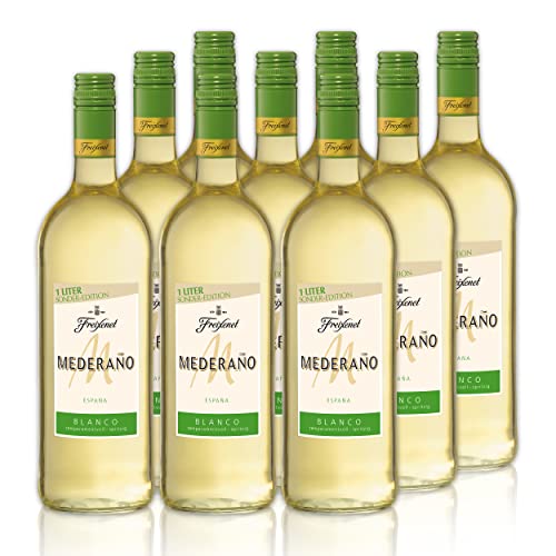 Freixenet Mederaño Blanco, Spanischer Weißwein (9x1,0l) Set - Sonder-Edition - Spanish White Wine, Wein, halbtrocken, ideal zu Sommersalaten und leichten Speisen