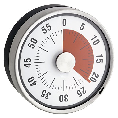 TimeTex Zeitdauer-Uhr "Automatik" Compact - rote Scheibe - mit Magnet - zeigt Restzeit an - Durchmesser 78 mm - läuft ohne Batterien - 61970