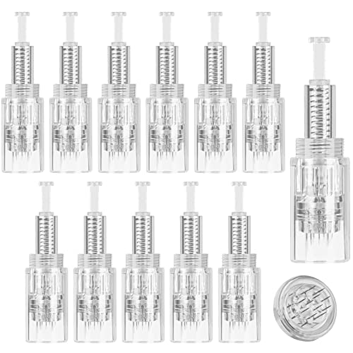 LOPHE 12 Pin Ersatz Nadeln Patrone,12 Stück Universalmodell Ersatznadeln Mikronadel Derma Pen, Microneedling Pen Nadelpatronen für Auto Micro Nadelroller Einstellbar Needling Pen (Gewinde)