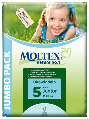 Moltex nature no.1 Ökowindeln Junior Jumbopack, 1er Pack (1 x 64 Stück)