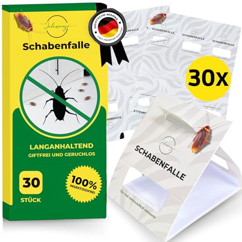 Jalawango Universal Schabenfalle | 30 STK | Premium Kakerlaken Falle zur Schaben Bekämpfung | Giftfreie Klebefalle gegen Schaben Küchenschaben falle zur Küchenschaben Bekämpfung | Mittel gegen Schaben