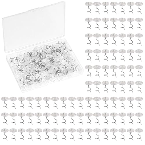 150 Stück Klaren Köpfen für Sofa Twist Pins Polsternägel Fester Spiralnagel Heftzwecken Ziernägel für Sofa Chair Autosofa Dachhimmel Reparatur Matratzen Bedskirts Headliner