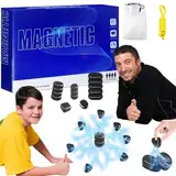 Magnetisches Schachspiel,Magnetspiel Puzzle Magnetic Schachspiel Tragbares Schach Magnetisch Magnetisches Spiel für Erwachsene Partyzubehör für Familientreffen