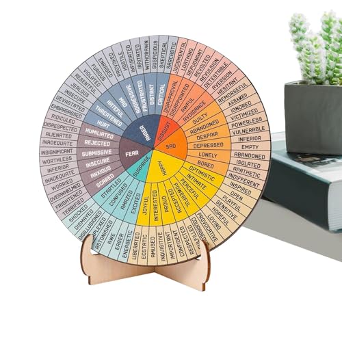 Rad der Gefühle, Bild der Emotionen, Rad der Gefühle aus Holz, Tafel der gesunden Gefühle, Rad der psychologischen Gefühle, Stützrad der Emotionen, Farbrad