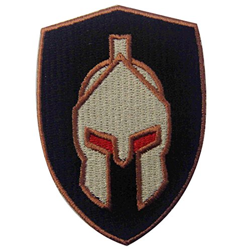 Aufnäher, bestickt, Design: Spartanischer Kampfhelm, zum Aufbügeln oder Aufnähen