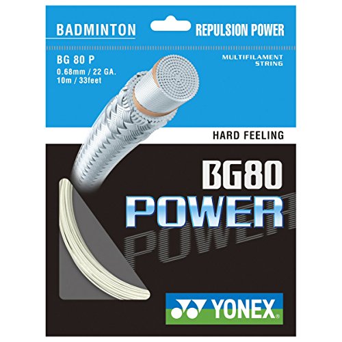 YONEX BG 80 Power Badminton String Set, Color- White